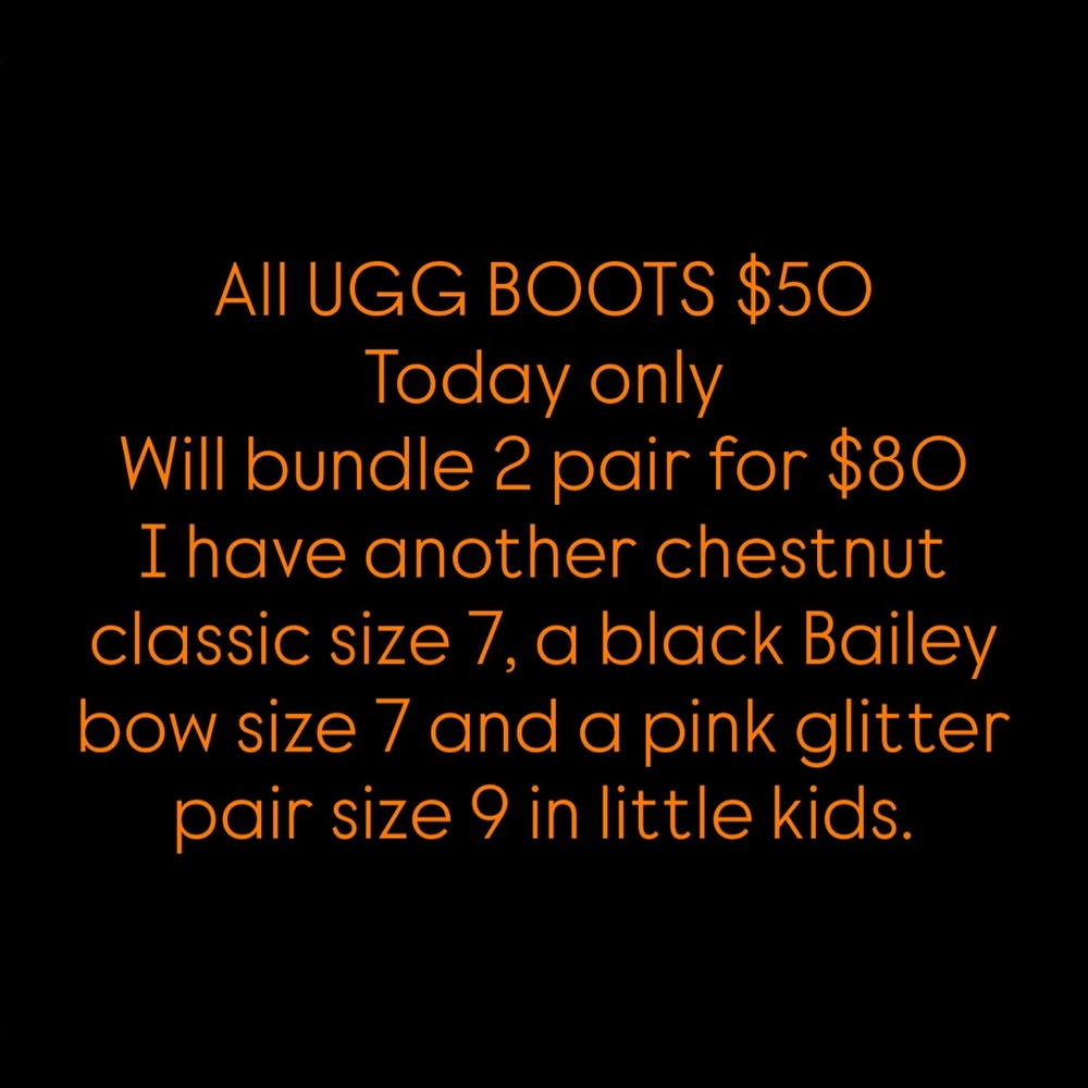 UGG Chestnut, Black, and Pink Kids Boots